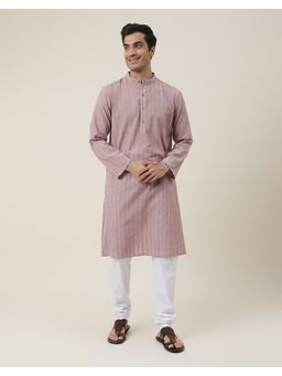 Fabindia - Pink Cotton Dobby Long Kurta