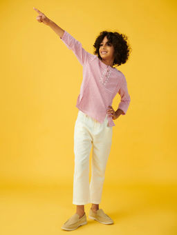 Somersault - Pink Mogra Short Kurta with Pant (Set of 2)