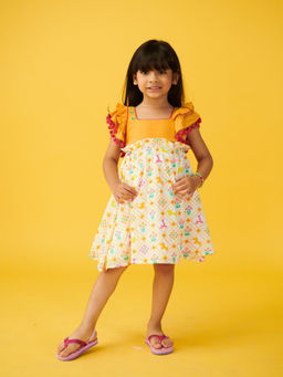 Somersault - Yellow & White Soorajmukhi Multi Style Dress (Set of 2)
