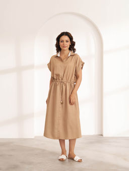Vaaya - The Brown Dune Tencel Midi Dress