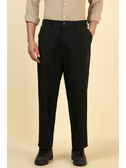Allen Solly - Men's Black Solid Casual Trousers