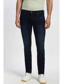 Peter England - Men's Navy Blue Mid Wash Jeans