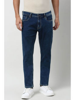 Peter England - Men's Blue Mid Wash Jeans