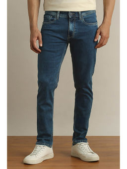 Peter England - Men's Blue Mid Wash Jeans