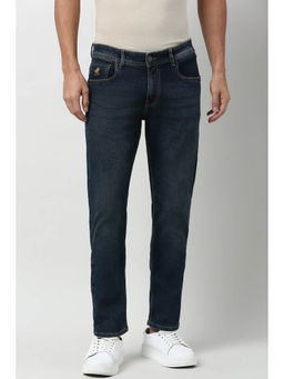 Peter England - Men's Blue Mid Wash Jeans