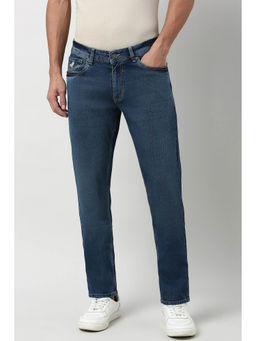 Peter England - Men's Blue Mid Wash Jeans