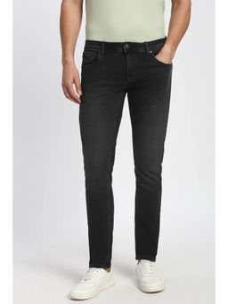 Peter England - Men's Black Mid Wash Jeans