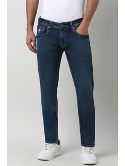 Peter England - Men's Blue Mid Wash Jeans