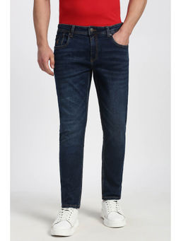 Peter England - Men's Navy Blue Mid Wash Jeans