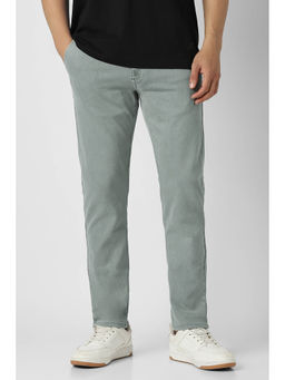 Van Heusen - Men's Sea Green Mid Wash Trousers
