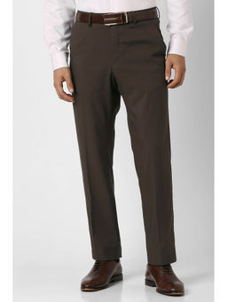 Van Heusen - Brown Solid Trousers