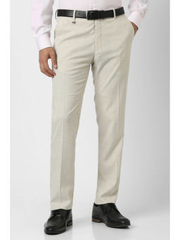 Van Heusen - Beige Solid Trousers