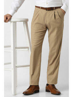 Van Heusen - Beige Solid Trousers