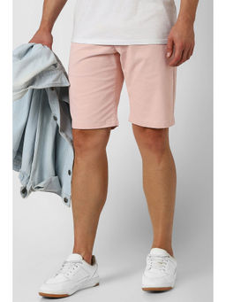 Van Heusen - Men's Pink Solid Casual Shorts