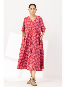 Laado - Carrot Red Bias Dress