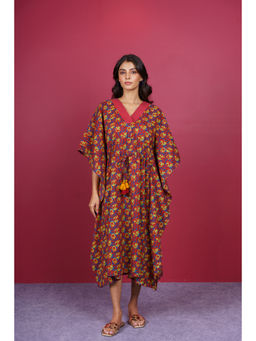 NAVYAS FASHION - Red & Blue Kaftan Dress