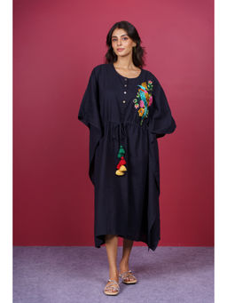 NAVYAS FASHION - Black Embroidered Kaftan Dress