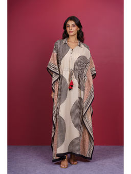 NAVYAS FASHION - Bagru Long Kaftan Dress