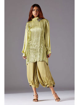 A Humming Way - Furrow Trunk Top With Bulge Crop Pants