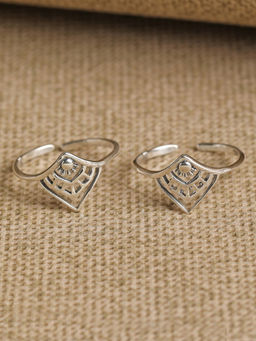 CLARA - 925 Silver Size Adjustable Ethnic Toe Rings Pair Gift For Women And Girls