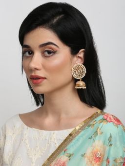 Ruby Raang Studio - Ruby Raang Womens Kundan Jhumkay
