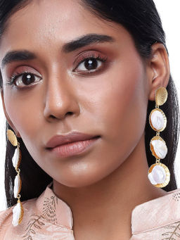 Ruby Raang Studio - White Pearl Drop Earrings