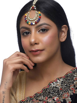 Ruby Raang Studio - Ruby Raang Gold Plating Kundan Mangtikka