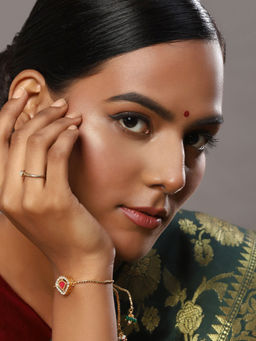 Ruby Raang Studio - Ruby Raang Red Kundan Bracelet