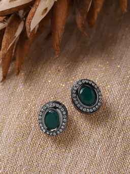 Ruby Raang Studio - Ruby Raang Green Silver Studs