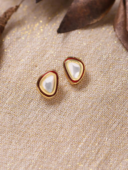 Ruby Raang Studio - Golden Kundan Studs Earrings