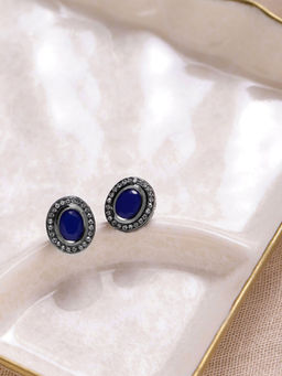 Ruby Raang Studio - Ruby Raang Blue Silver Studs Earrings