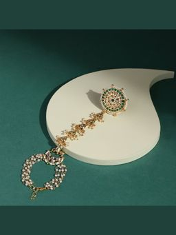 Ruby Raang Studio - Ruby Raang Womens Kundan Hand Harness