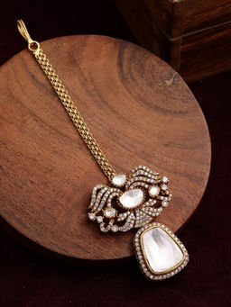 Ruby Raang Studio - Ruby Raang Womens Kundan Maang Tikka with Diamonds Johri