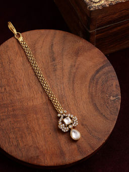 Ruby Raang Studio - Ruby Raang Womens Kundan Maang Tikka with Diamonds