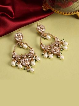 Ruby Raang Studio - Ruby Raang Kundan Earrings with Pearls