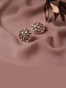 Ruby Raang Studio - Ruby Raang Womens Kundan Over Sized Studs Earrings