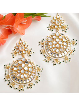 Ruby Raang Studio - White Kundan Earrings