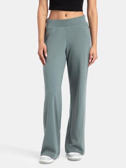 Jockey - U102 Women Super Combed Cotton Rich Relaxed Fit Wide Leg Pants - Balsam Green