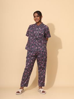 YELLOW BLOOM - Rosy Night Bloom Top with Pajama