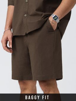 The Souled Store - Brown Solid Regular Fit Shorts
