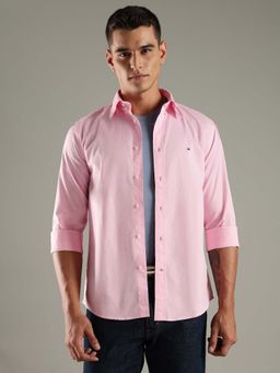 Tommy Hilfiger - Pink Solid Regular Fit Poplin Shirt