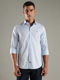 Tommy Hilfiger - Blue Solid Regular Fit Poplin Shirt
