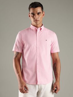 Tommy Hilfiger - Pink Solid Regular Fit Poplin Shirt