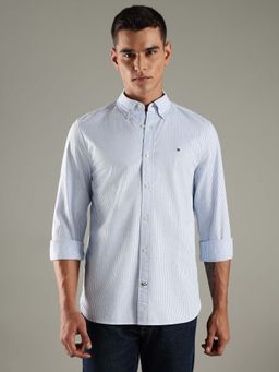 Tommy Hilfiger - Blue Striped Regular Fit Oxford Shirt