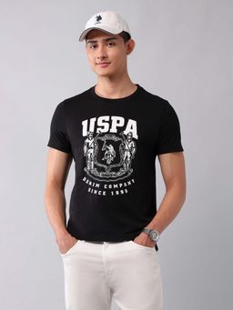 U.S. Polo Assn. Denim Co. - Black Men's Brand Printed Muscle Fit T-Shirt