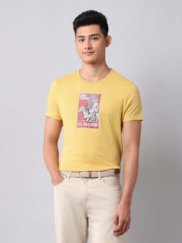 U.S. Polo Assn. Denim Co. - Yellow Men's Graphic Printed Muscle Fit T-Shirt