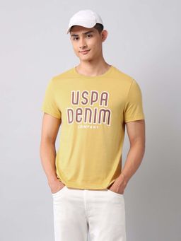 U.S. Polo Assn. Denim Co. - Yellow Men's Muscle Fit Brand Printed T-Shirt