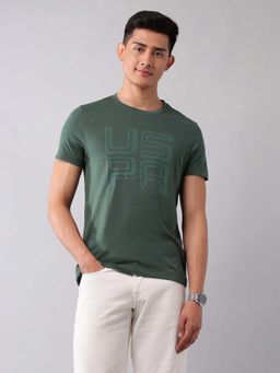 U.S. Polo Assn. Denim Co. - Green Men's Muscle Fit Brand Printed T-Shirt