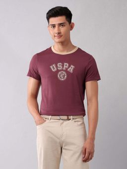 U.S. Polo Assn. Denim Co. - Burgundy Men's Muscle Fit Brand Printed T-Shirt