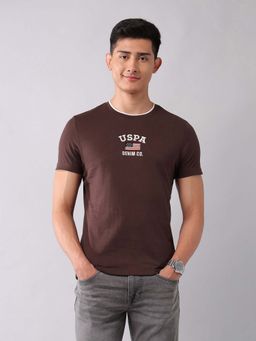 U.S. Polo Assn. Denim Co. - Brown Men's Muscle Fit Brand Embroidered T-Shirt